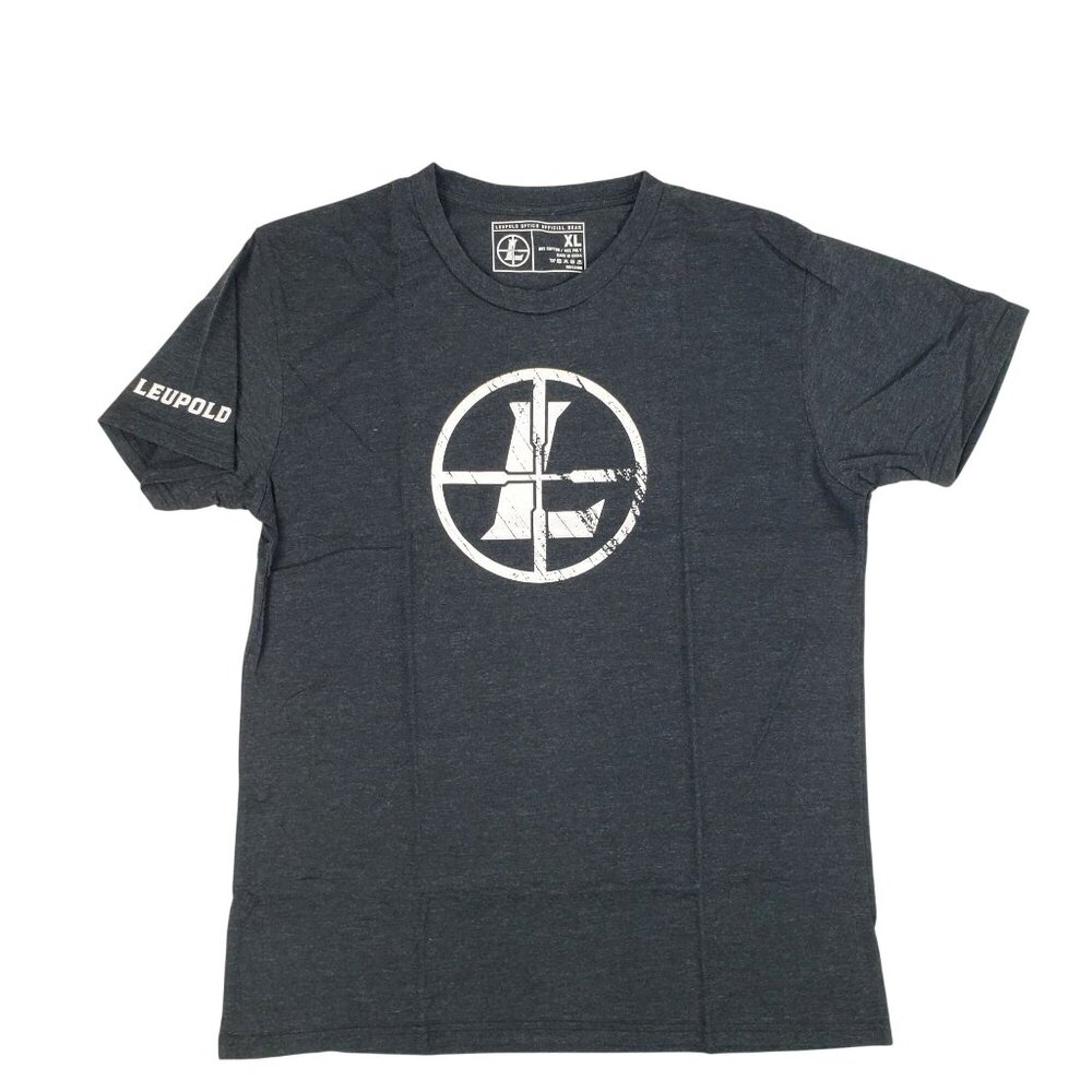 New Leupold Men XL Reticle T- Shirt Logo Crewneck Lightweight Breathable Black